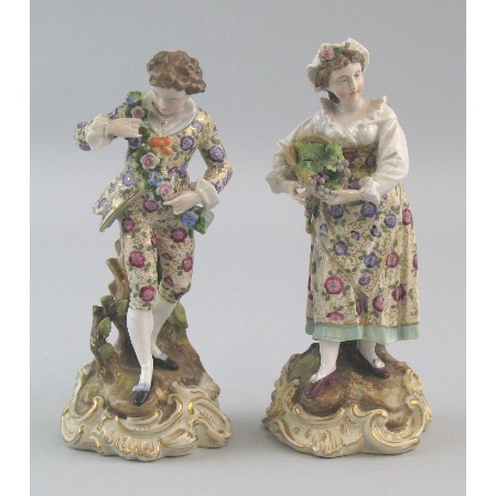 A pair of early 20th Century Rudolstadt Volkstedt figures