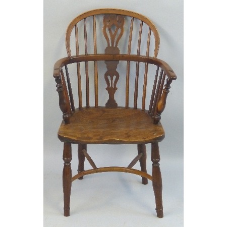 A 19th Century yew and elm Windsor armchair