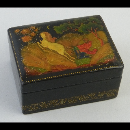 A mid 20th Century Russian papier mache box
