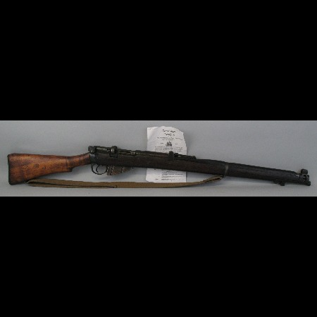 A deactivated World War II Lee Enfield S M L E .303 rifle