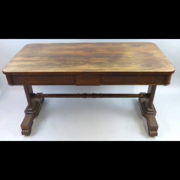 A 19th century rosewood library table