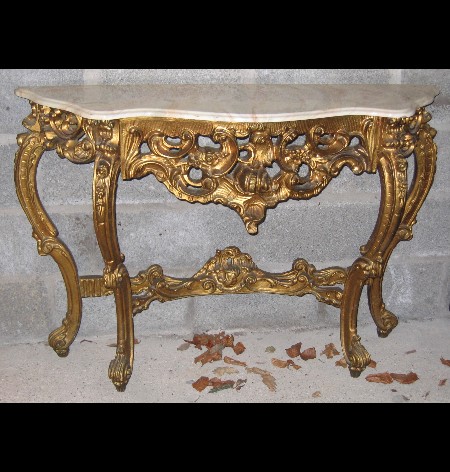 A 19th Century carved giltwood console table