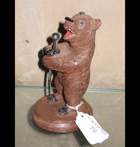 A carved wood Black Forest Bear